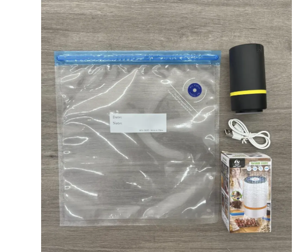 Mini Seladora a Vácuo + 10 Sacos Reutilizáveis (26x28 cm) – Mantenha os Alimentos Frescos por Mais Tempo e Reduza o Desperdício Reforma residencial