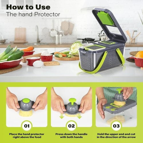 Vegetable Chopper with Container 22-in-1 Veggie Choppers